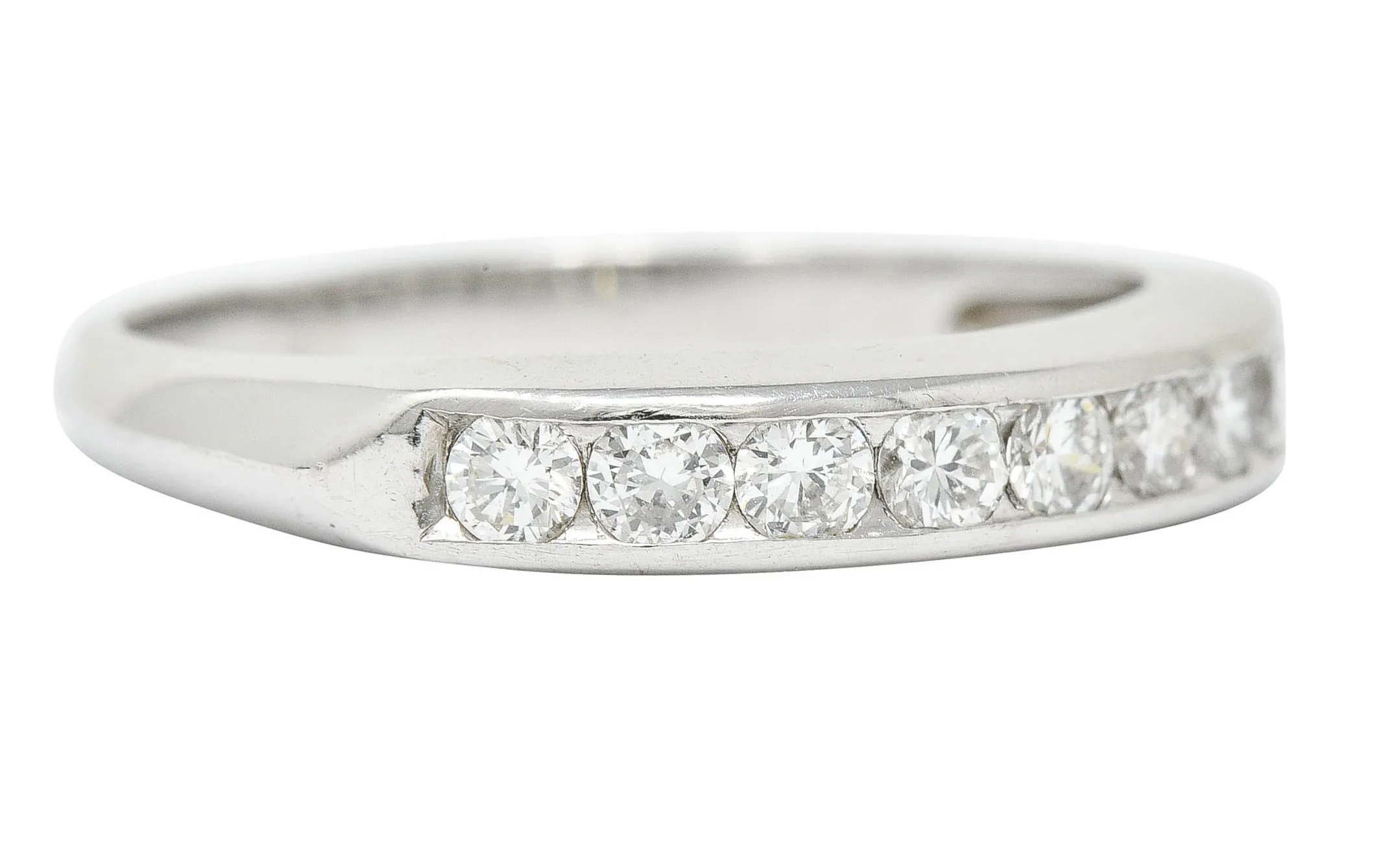 1950's Mid-Century 0.50 CTW Diamond Platinum Channel Band Ring