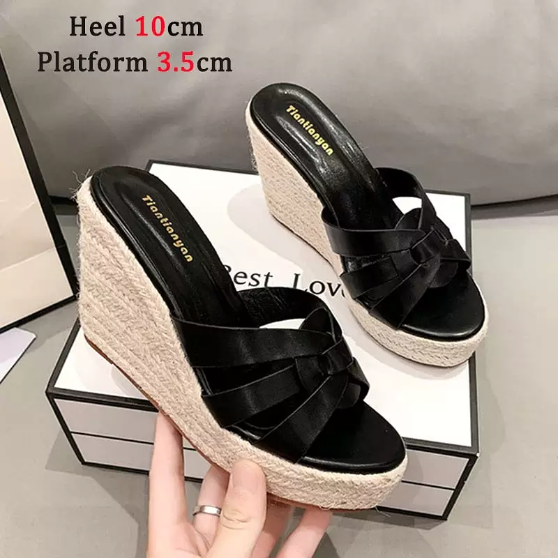 2022 New Fashion Roman Style Runway Sandals Super High Heel Waterproof Platform Wedding Shoes Summer Weave Design Women Pumps