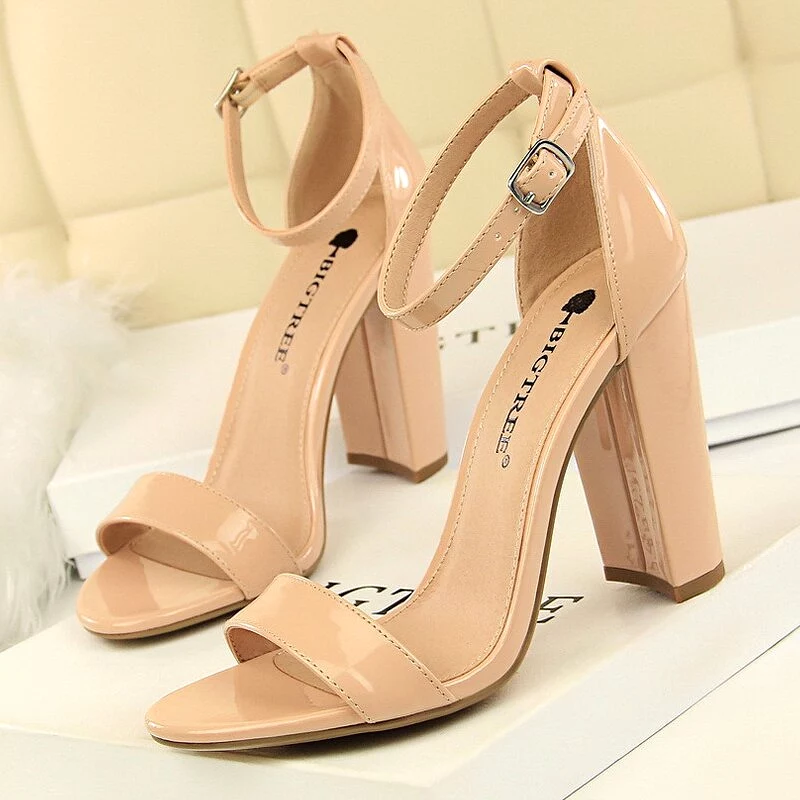 2023 Sexy High Heels New Women Pumps Comfort Women Shoes Block Heels Ladies Shoes Buckle Women Heels Female Shoes Women Sandals