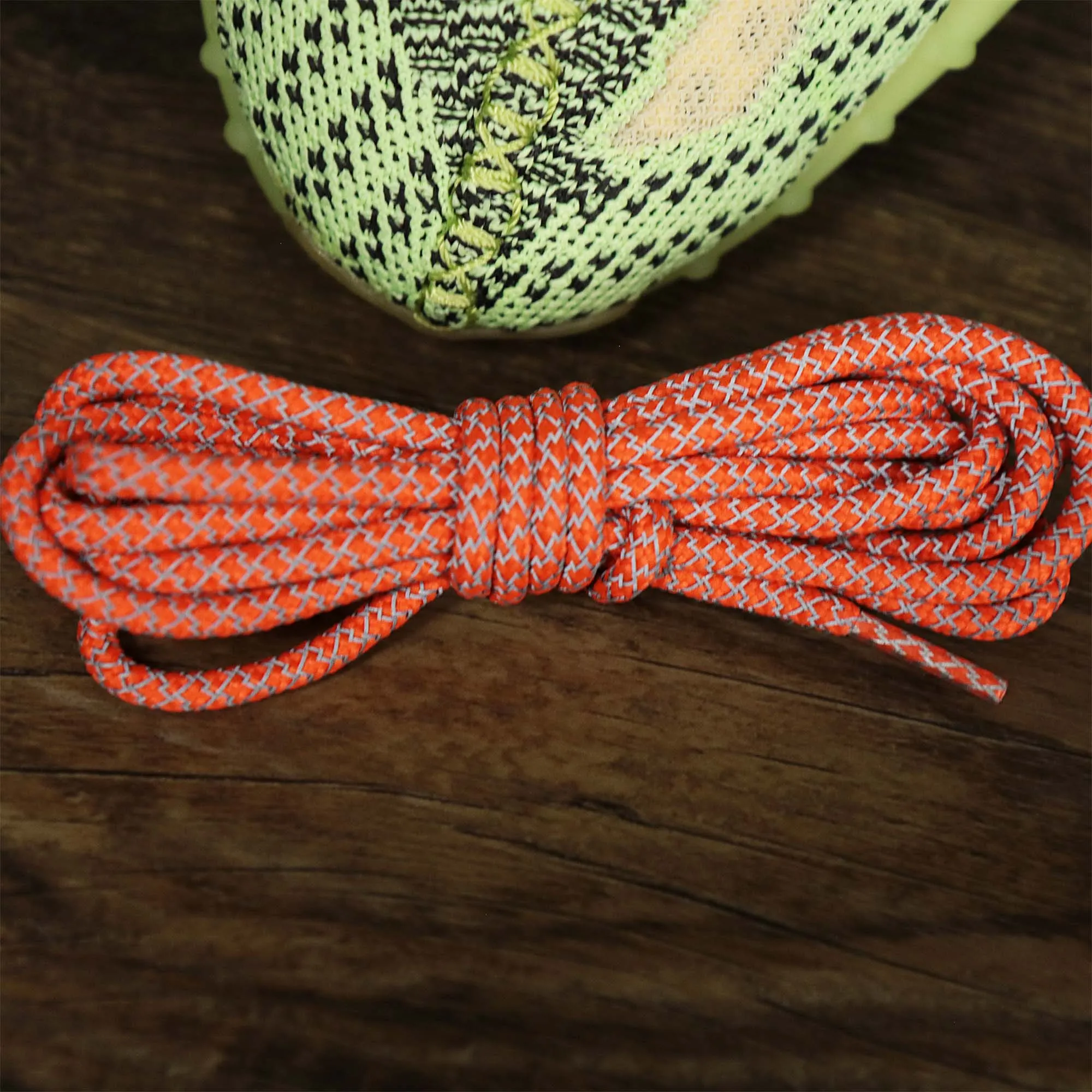 3M Reflective Orange Solid Shoelaces with Orange Aglets | 120cm Capswag