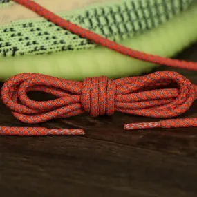 3M Reflective Orange Solid Shoelaces with Orange Aglets | 120cm Capswag