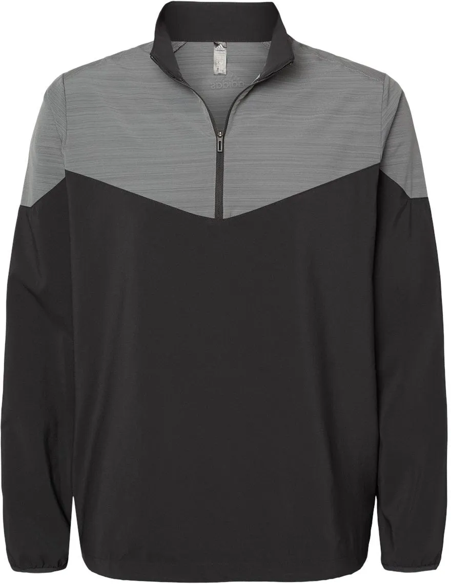 Adidas Heather Chevron Quarter-Zip Wind Pullover