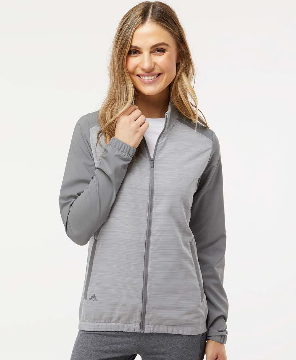 Adidas Ladies Heather Block Full-Zip Wind Jacket