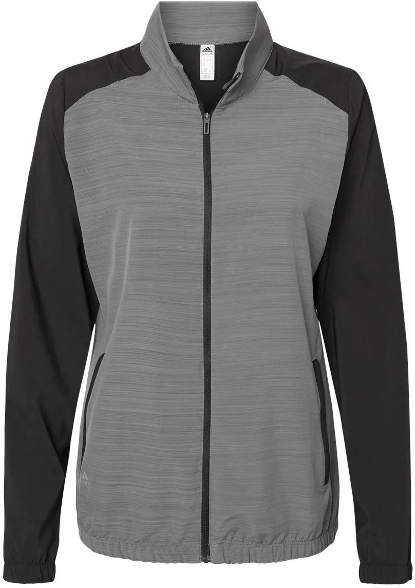 Adidas Ladies Heather Block Full-Zip Wind Jacket