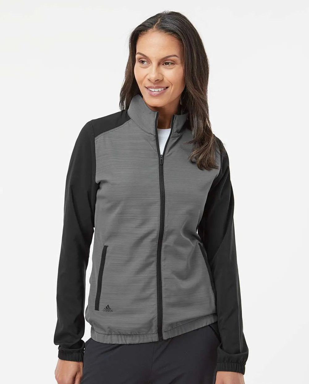 Adidas Ladies Heather Block Full-Zip Wind Jacket