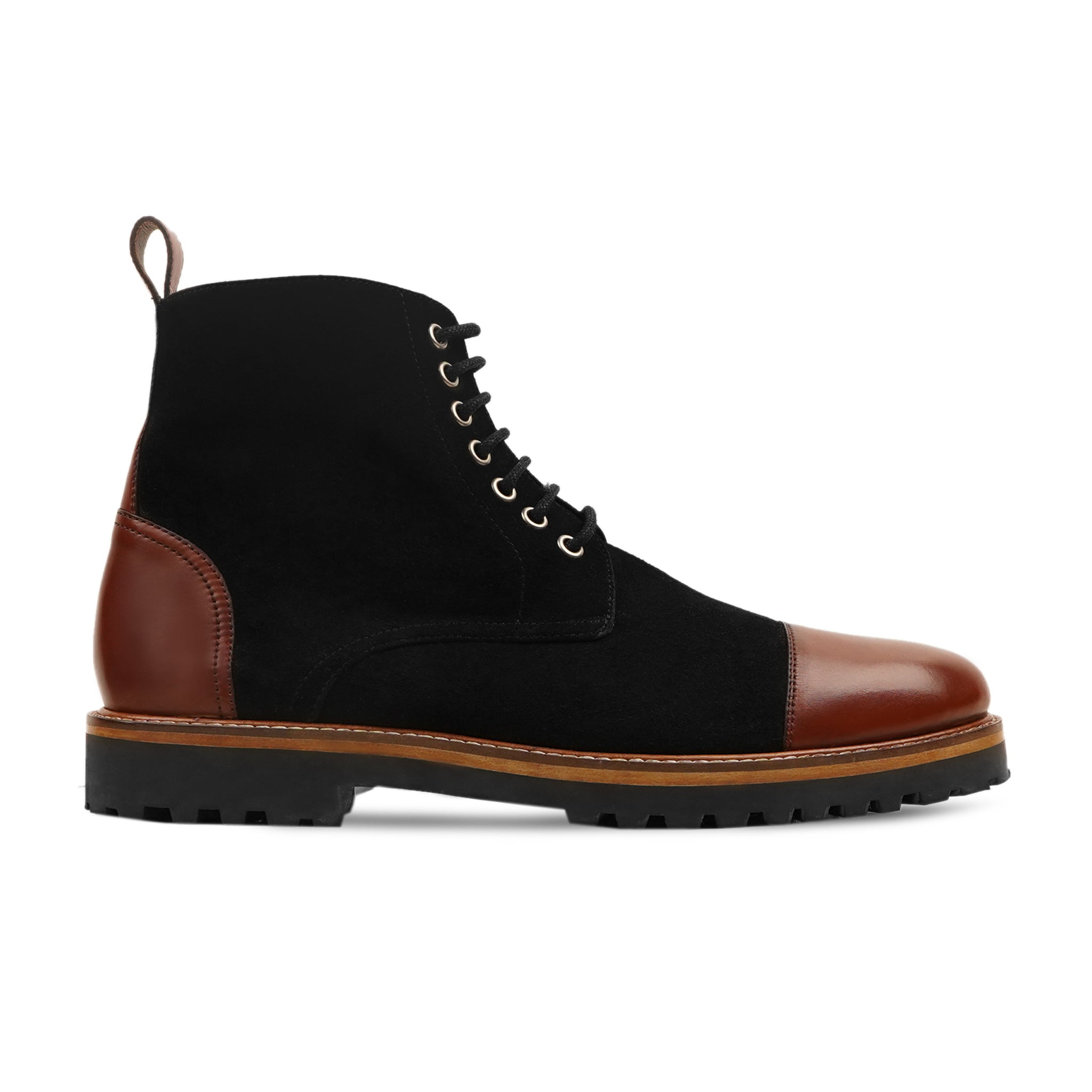 Alborg - Men's Brown Calf Leather And Black Kid Suede Boot