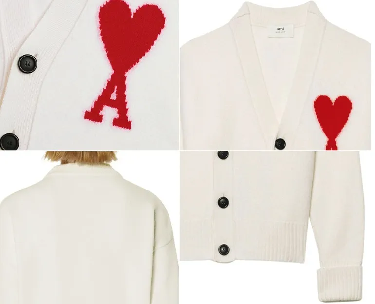 AMI PARIS  |Heart Unisex Wool Street Style Plain Logo Designers