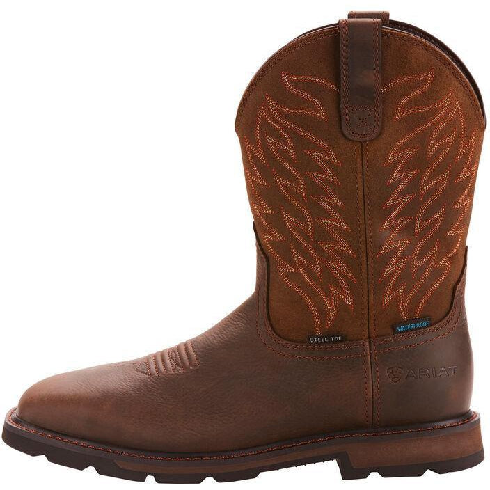 Ariat Men's Groundbreaker 10 Wide Sqr Stl Toe WP Work Boot - 10024992