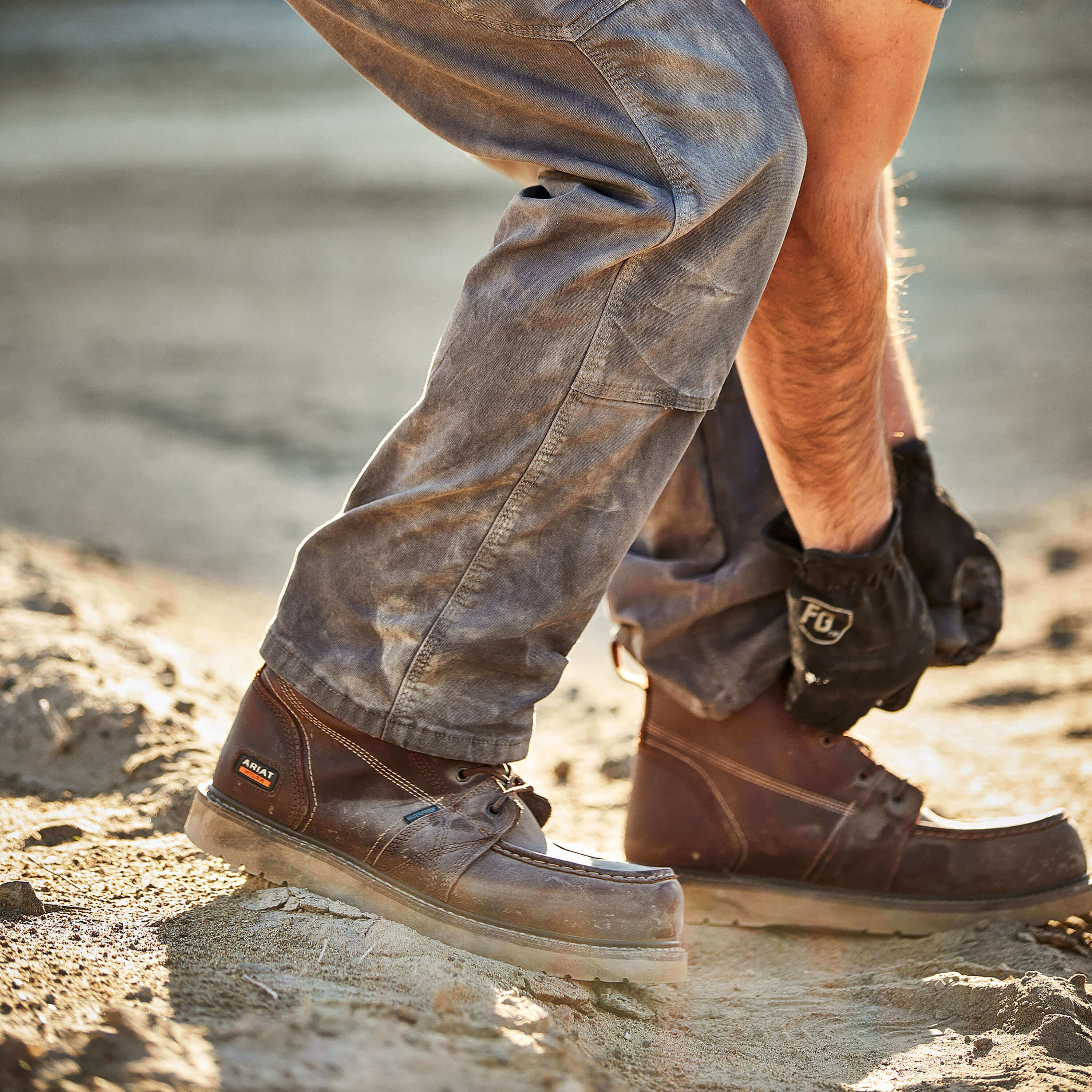 Ariat Men's Rebar Wedge 6 Comp Toe WP Work Boot - Rusted Copper - 10035917