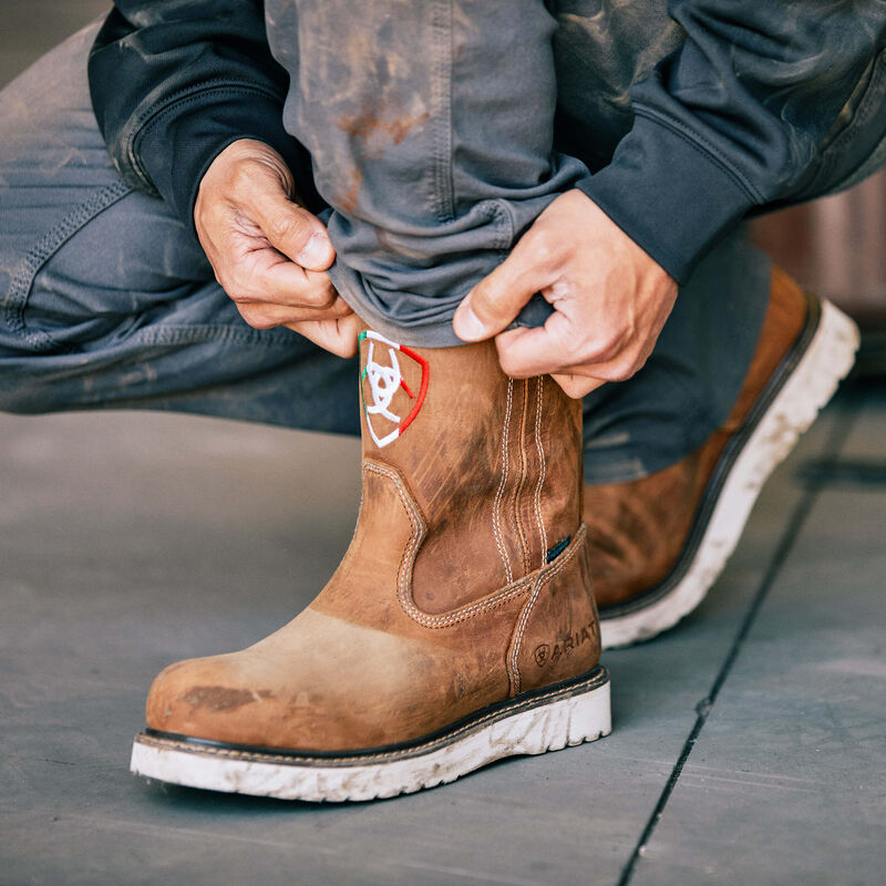 Ariat Men's Rebar Wedge Orgullo 10 Soft Toe WP Work Boot -Aged Honey- 10042497