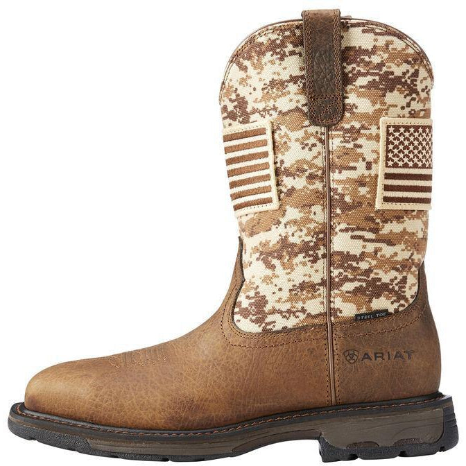 Ariat Men's WorkHog Patriot 11 Steel Toe Western Work Boot - Earth - 10022968