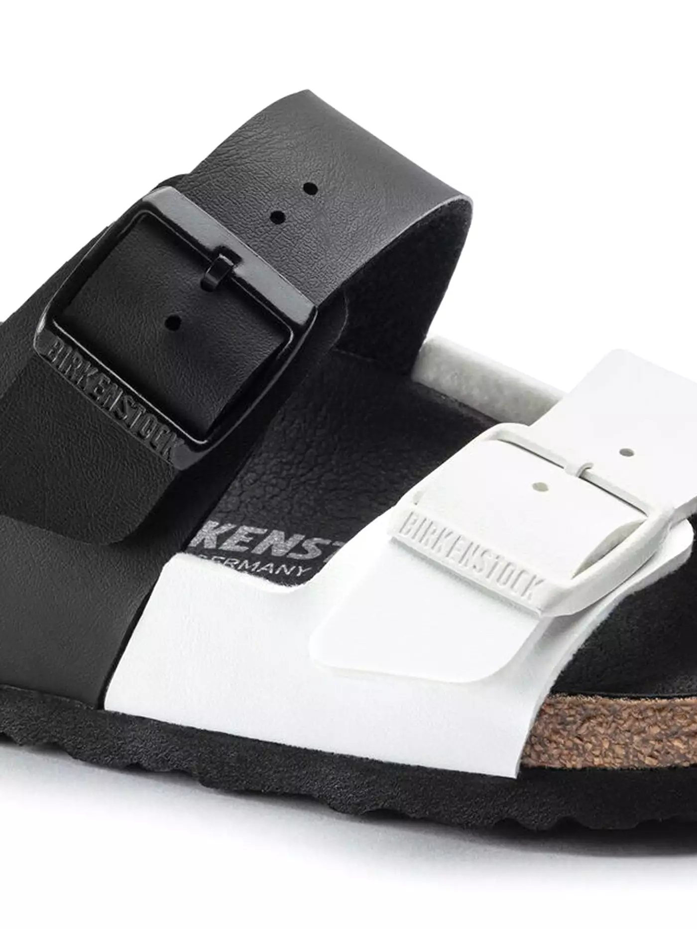 Arizona Split Birko-Flor N Black/White Sandals