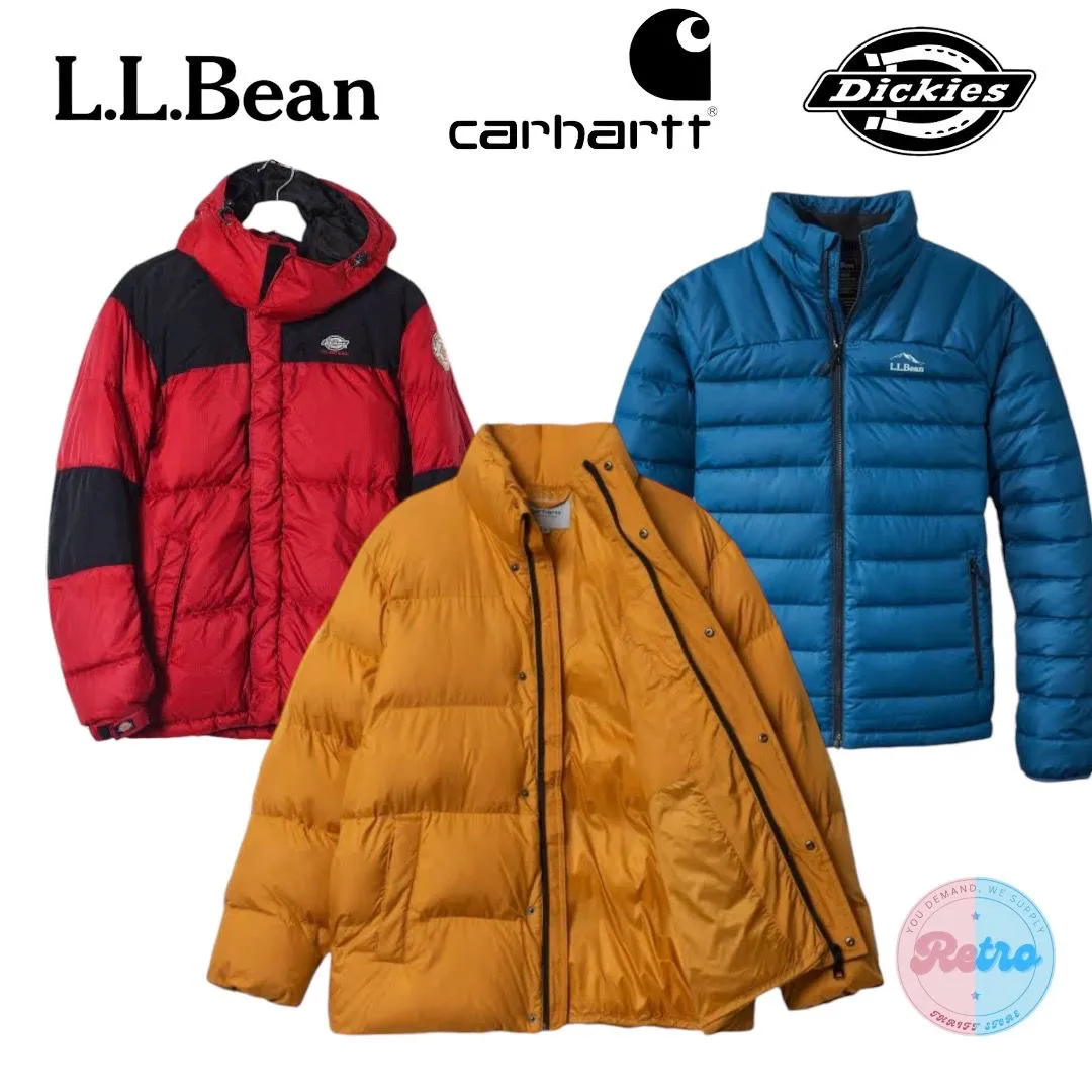 Branded Puffer Jackets *Carhartt*Dickies*L.L.Bean* 11 Pieces