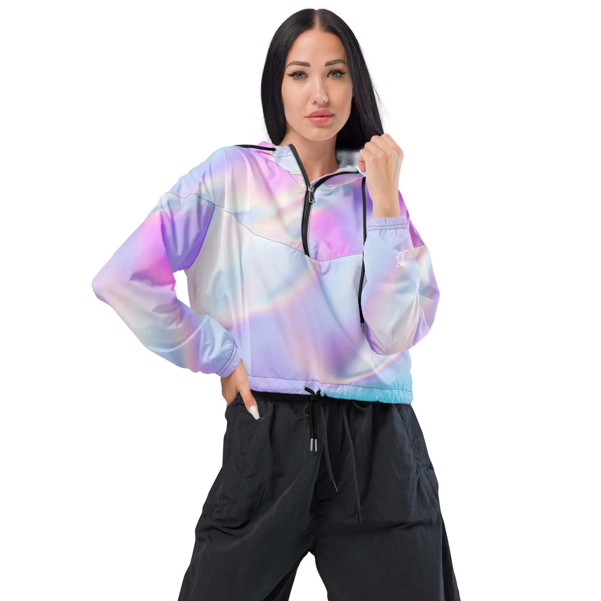 Breezy Crop Top Windbreaker – Pastel Party