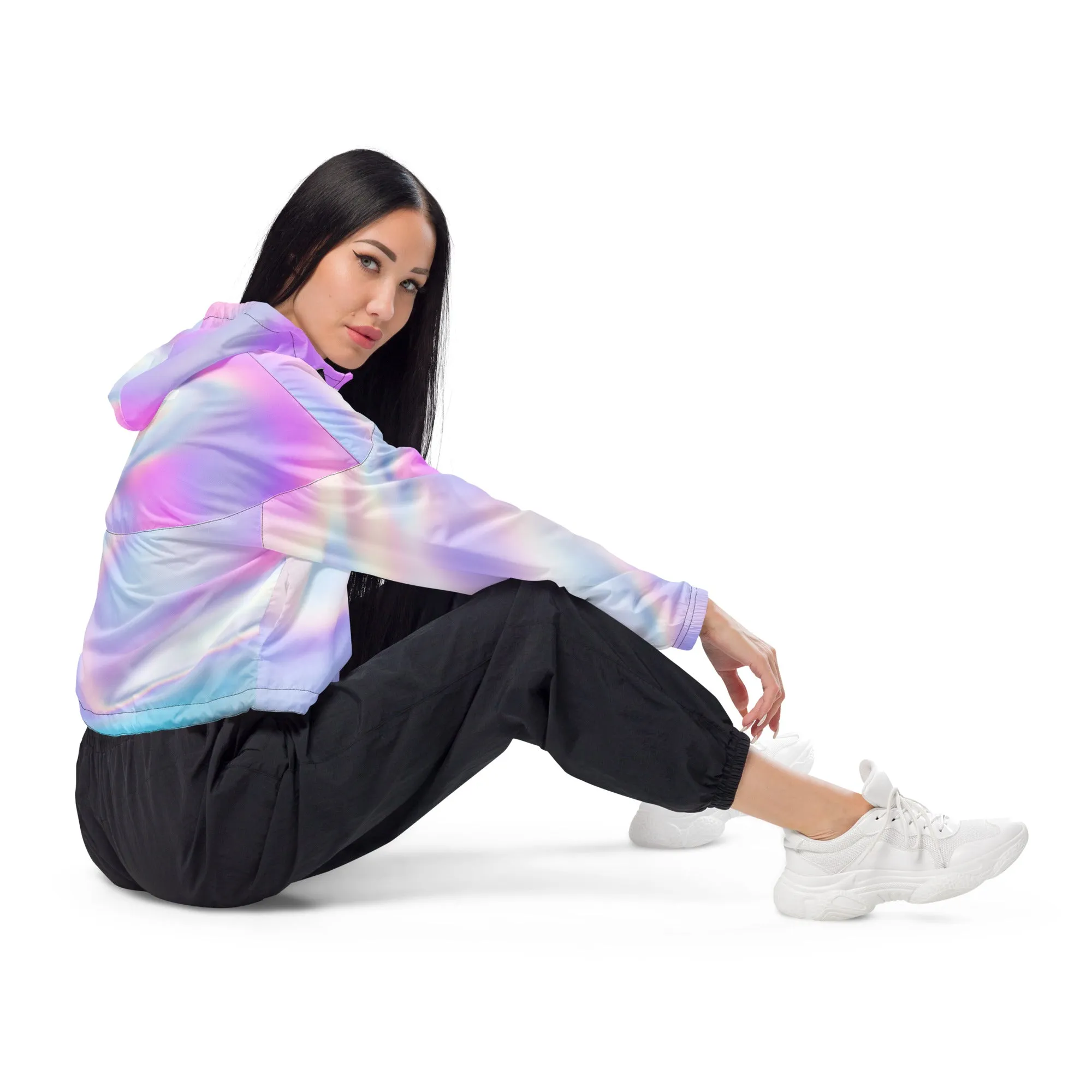 Breezy Crop Top Windbreaker – Pastel Party