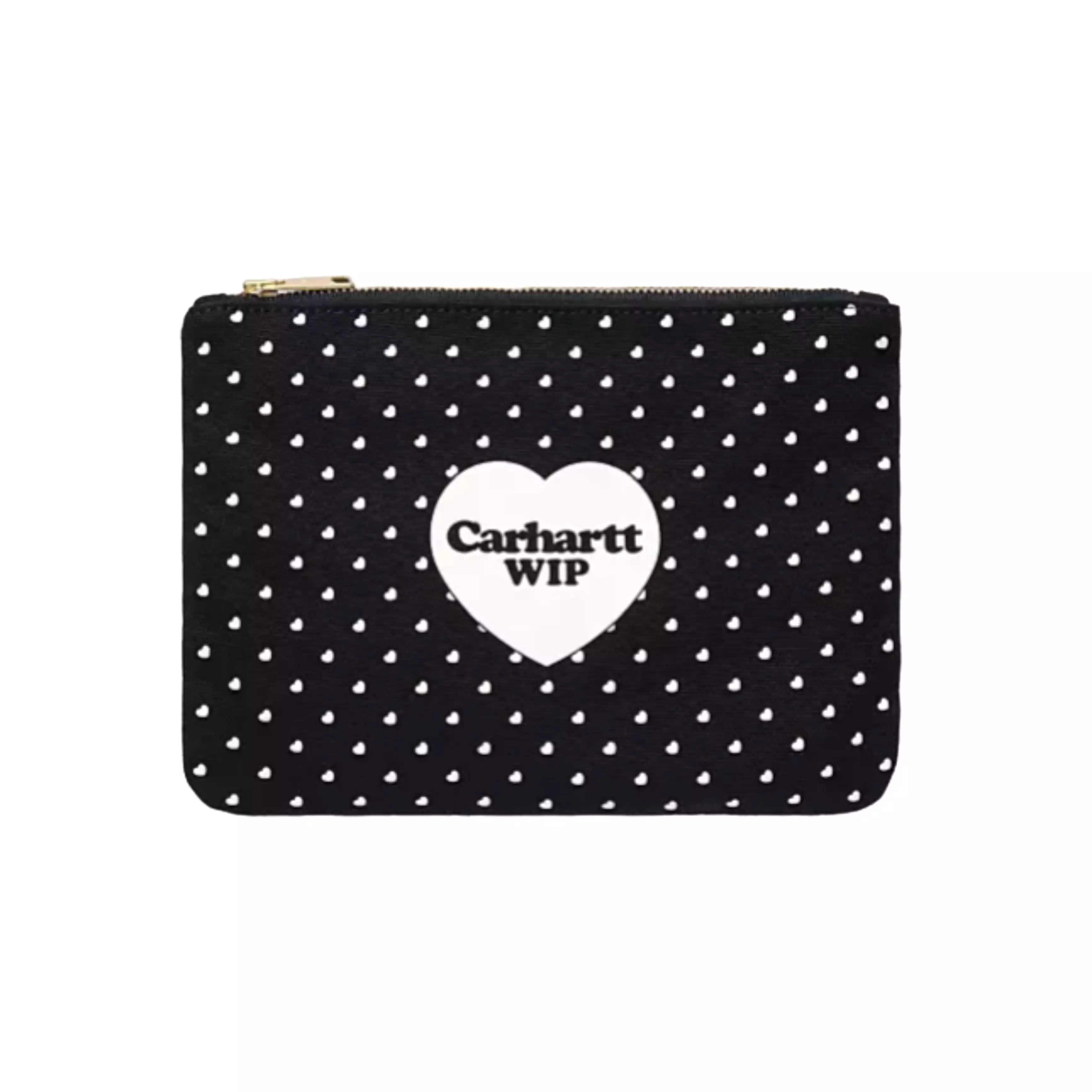 CARHARTT WIP Canvas Graphic Zip Wallet Heart Bandana Print Black