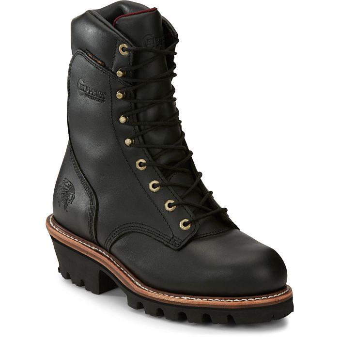 Chippewa Men's 9 Steel Toe WP 400G Ins Logger Work Boot - Black - 59410