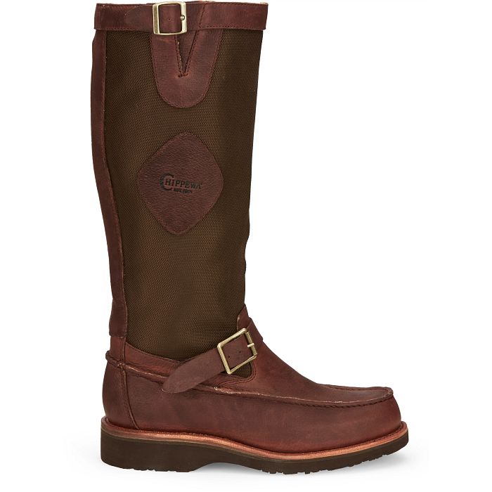 Chippewa Men's Cutter 17 Moc Toe Pull-On Snake Hunt Boot Brown- 23923