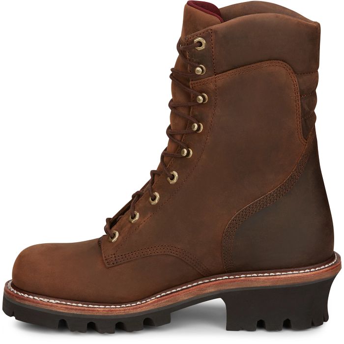 Chippewa Men's Super Dna 9 Plain Toe WP Lace Up Work Boot -Brown- 59406