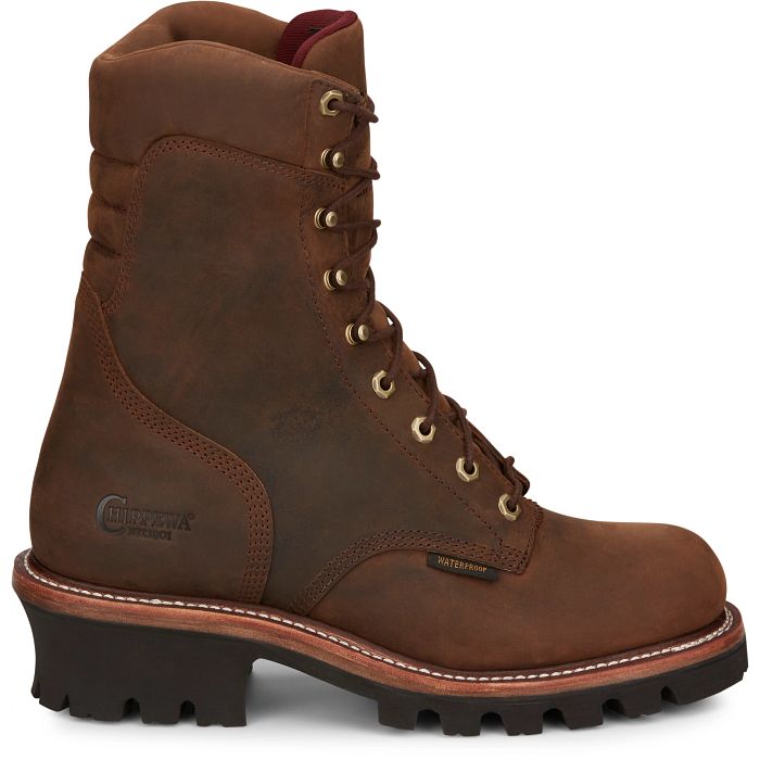 Chippewa Men's Super Dna 9 Plain Toe WP Lace Up Work Boot -Brown- 59408