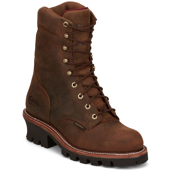 Chippewa Men's Super Dna 9 Plain Toe WP Lace Up Work Boot -Brown- 59408