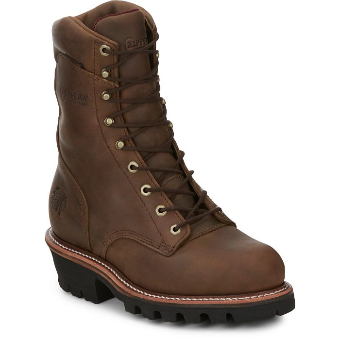 Chippewa Men's Super Dna 9 Steel Toe WP Lace Up Work Boot -Brown- 59407