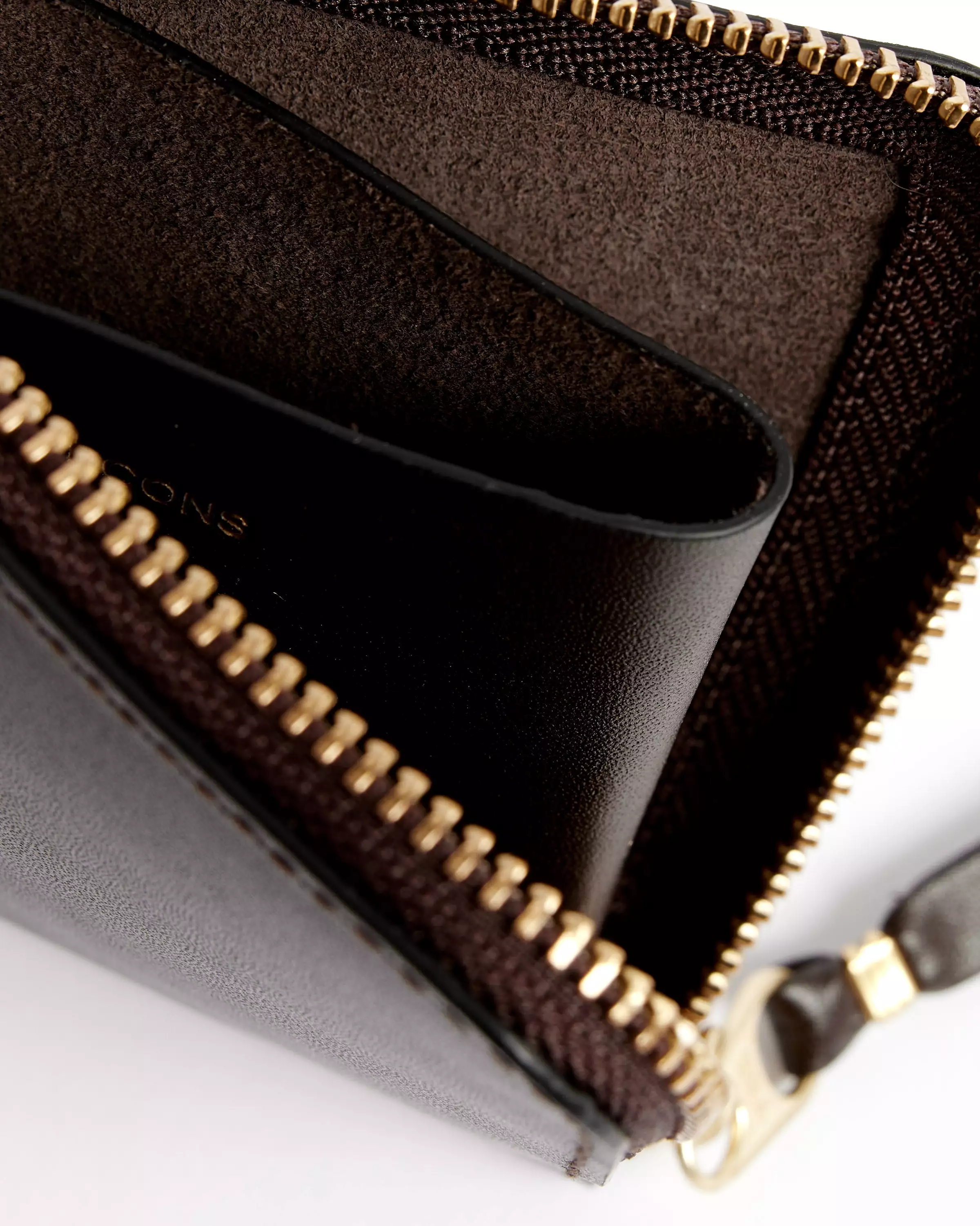 Classic Half Zip Wallet in Brown