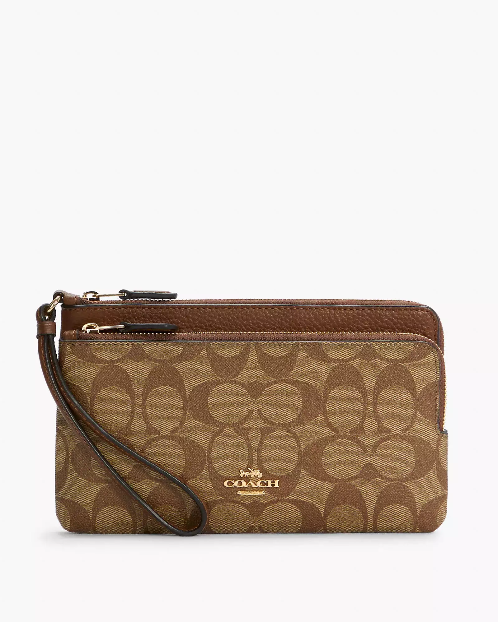 Coach Double Zip Wallet In Signature Canvas