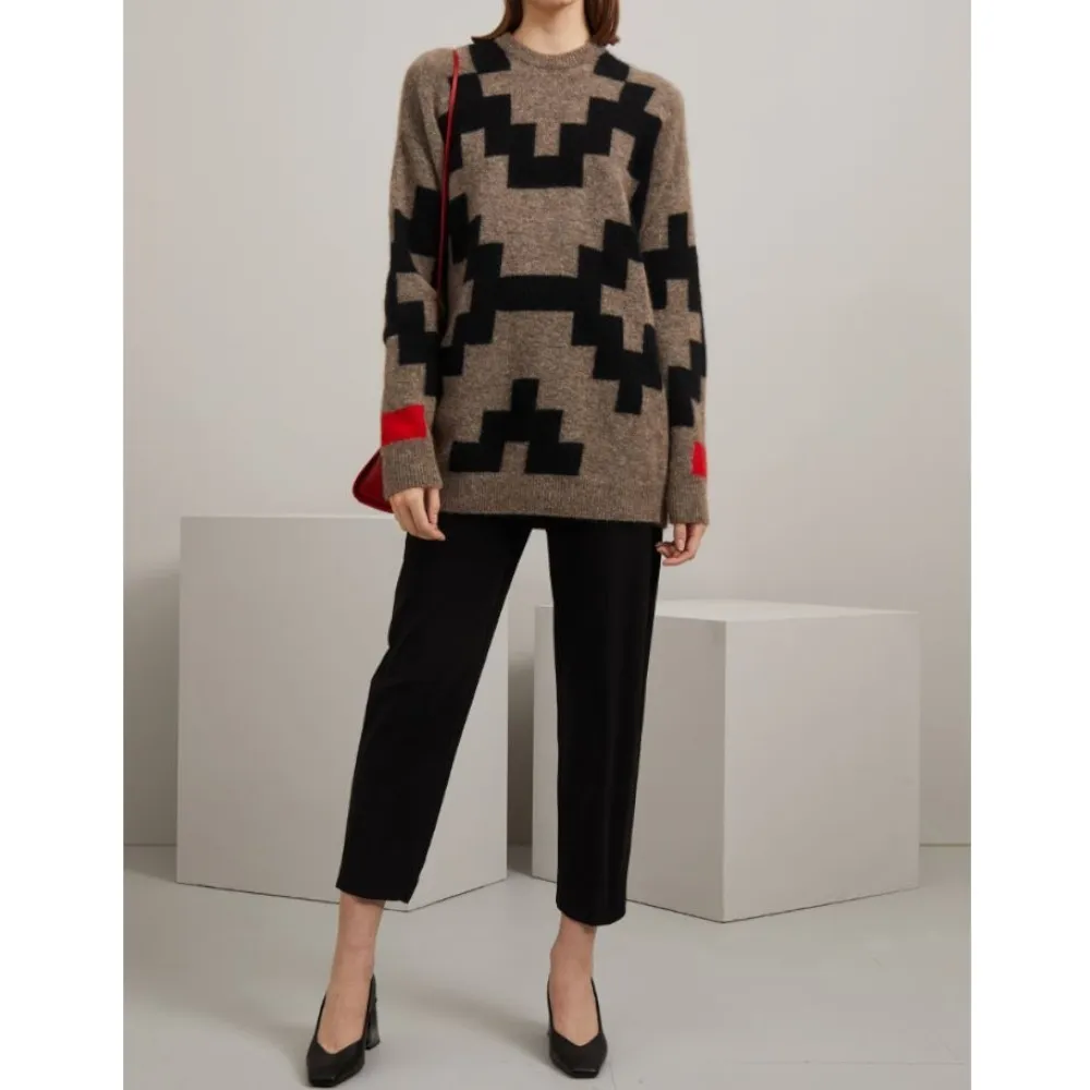 Diffusione Tessile  |Crew Neck Casual Style Wool Blended Fabrics Street Style