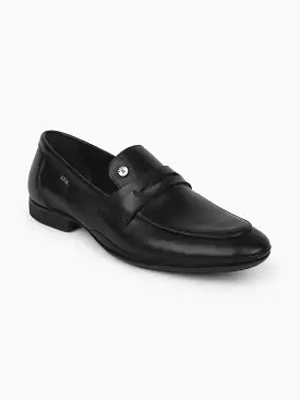 Ezok Men Leather Loafer Mocassins ( Black )