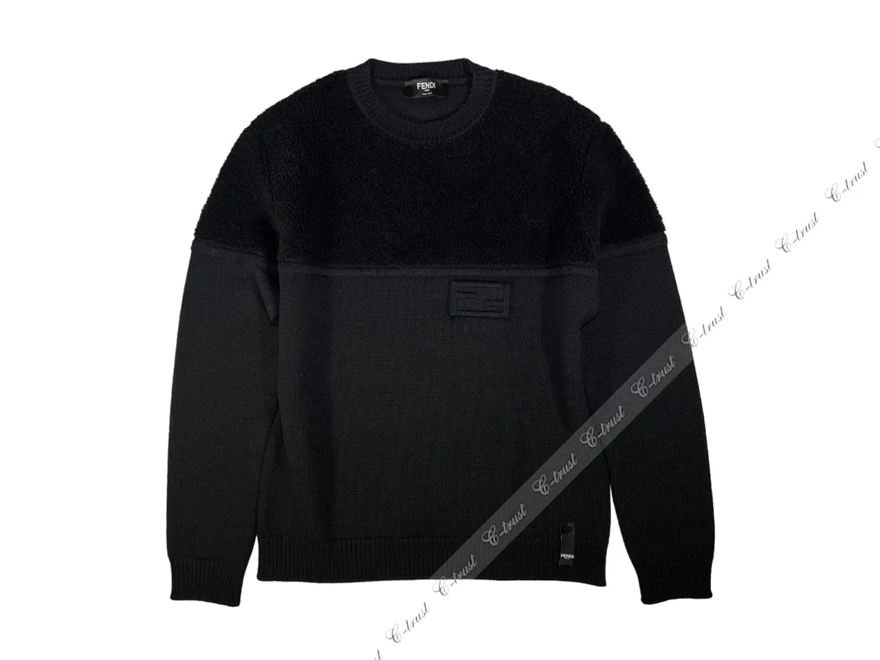 FENDI  |Crew Neck Wool Street Style Long Sleeves Plain Logo Luxury