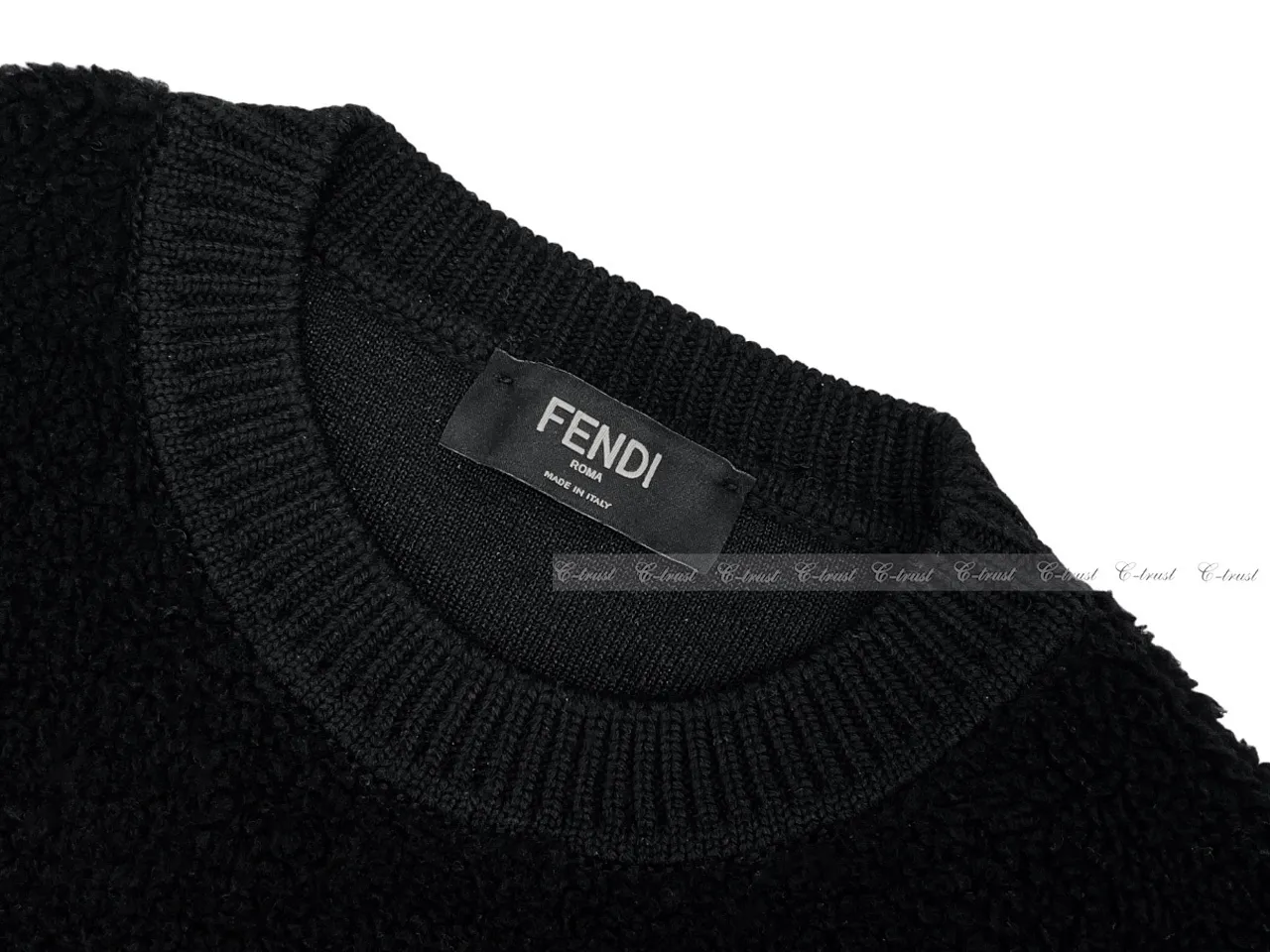 FENDI  |Crew Neck Wool Street Style Long Sleeves Plain Logo Luxury