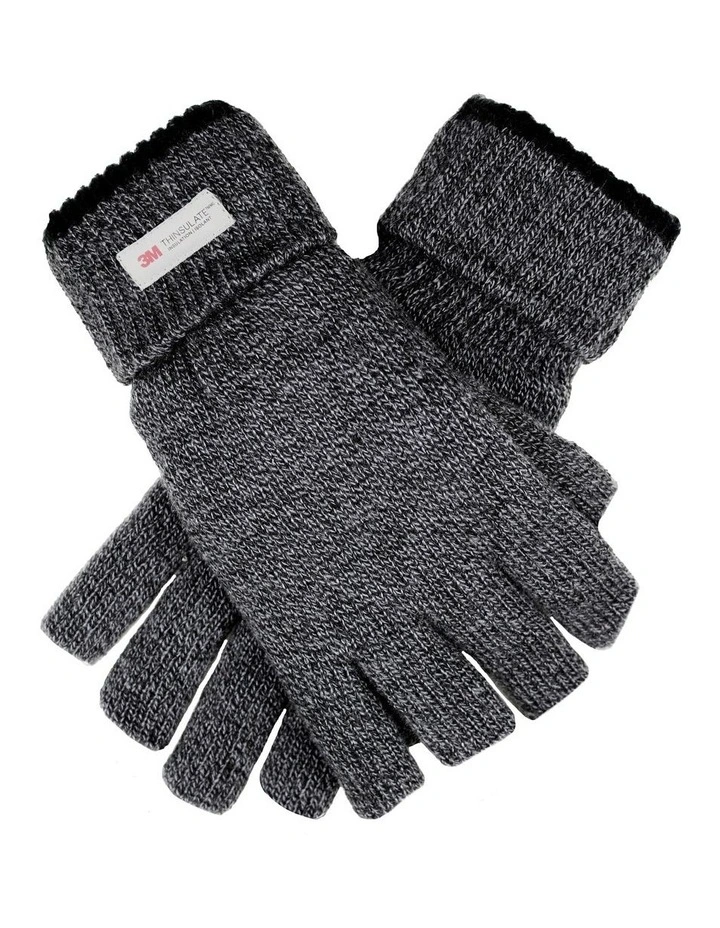 Fingerless Knit Gloves in Charcoal