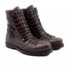 Fontan - Men's Dark Brown Pebble Grain Boot