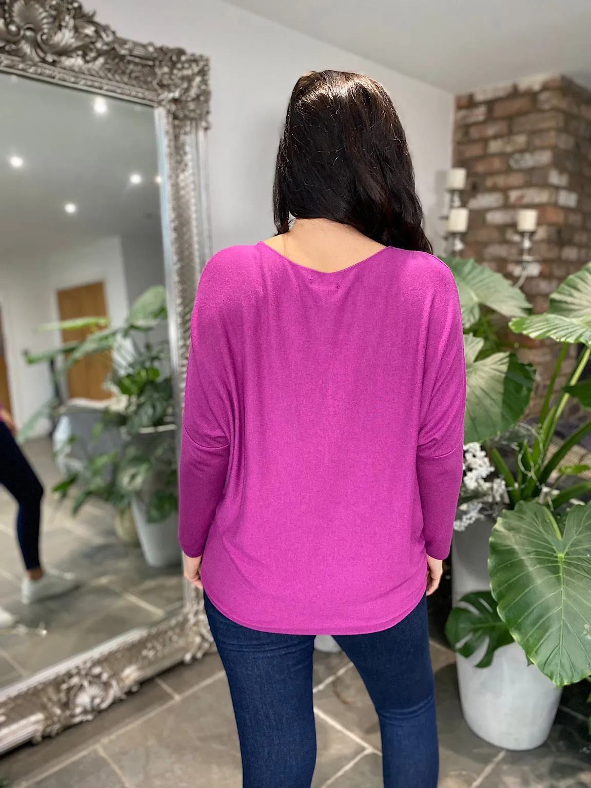 Grape Button Knit Top Amy