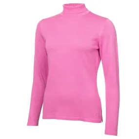 Green Lamb Knox Cashmere Mix Ladies Golf Roll Neck Bubble Gum