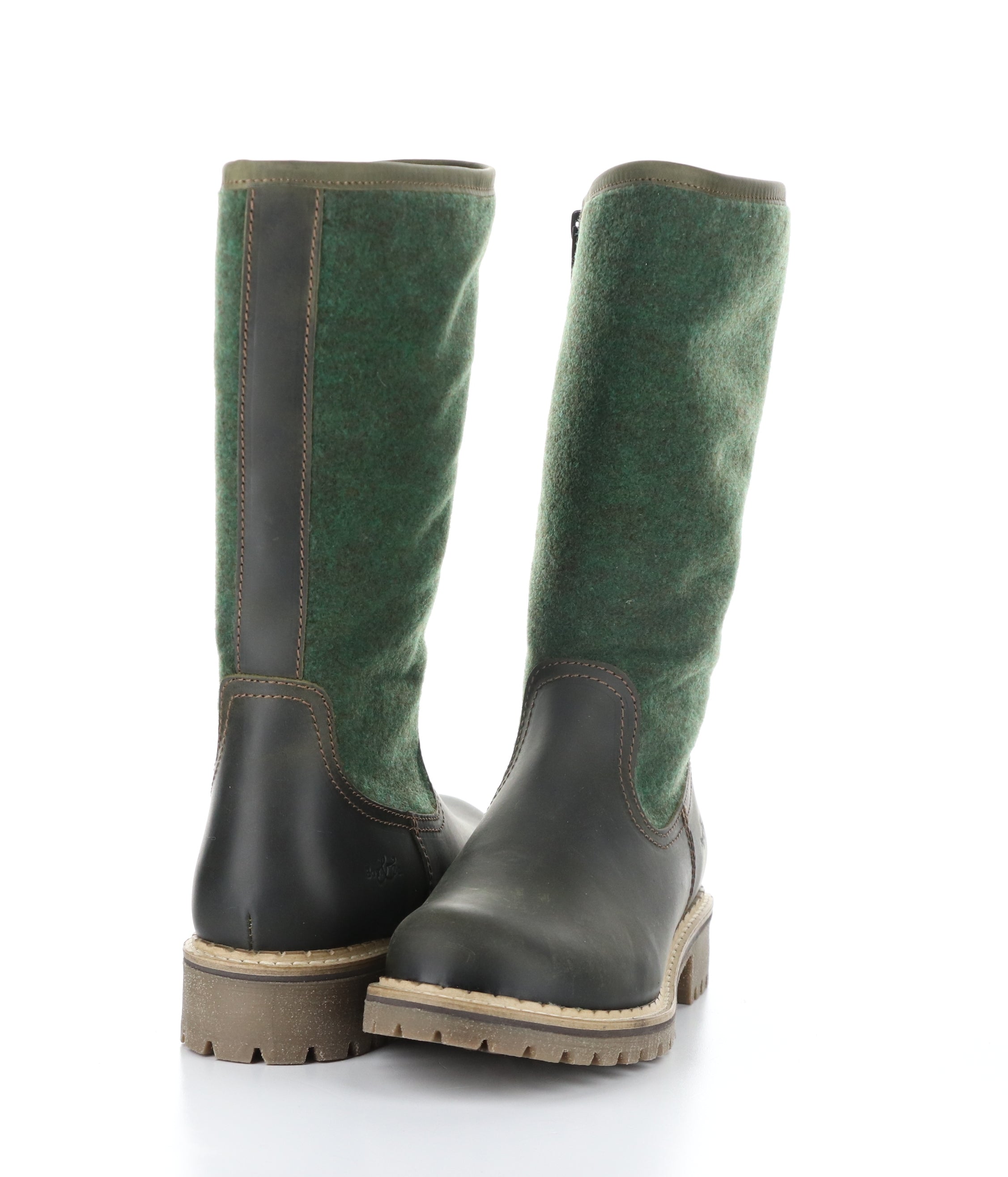 HANAH OLIVE Round Toe Boots