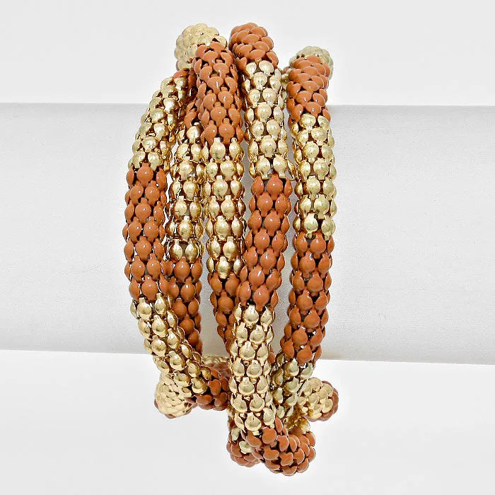 iLLASPARKZ Two Tone Metal Mesh Bracelet