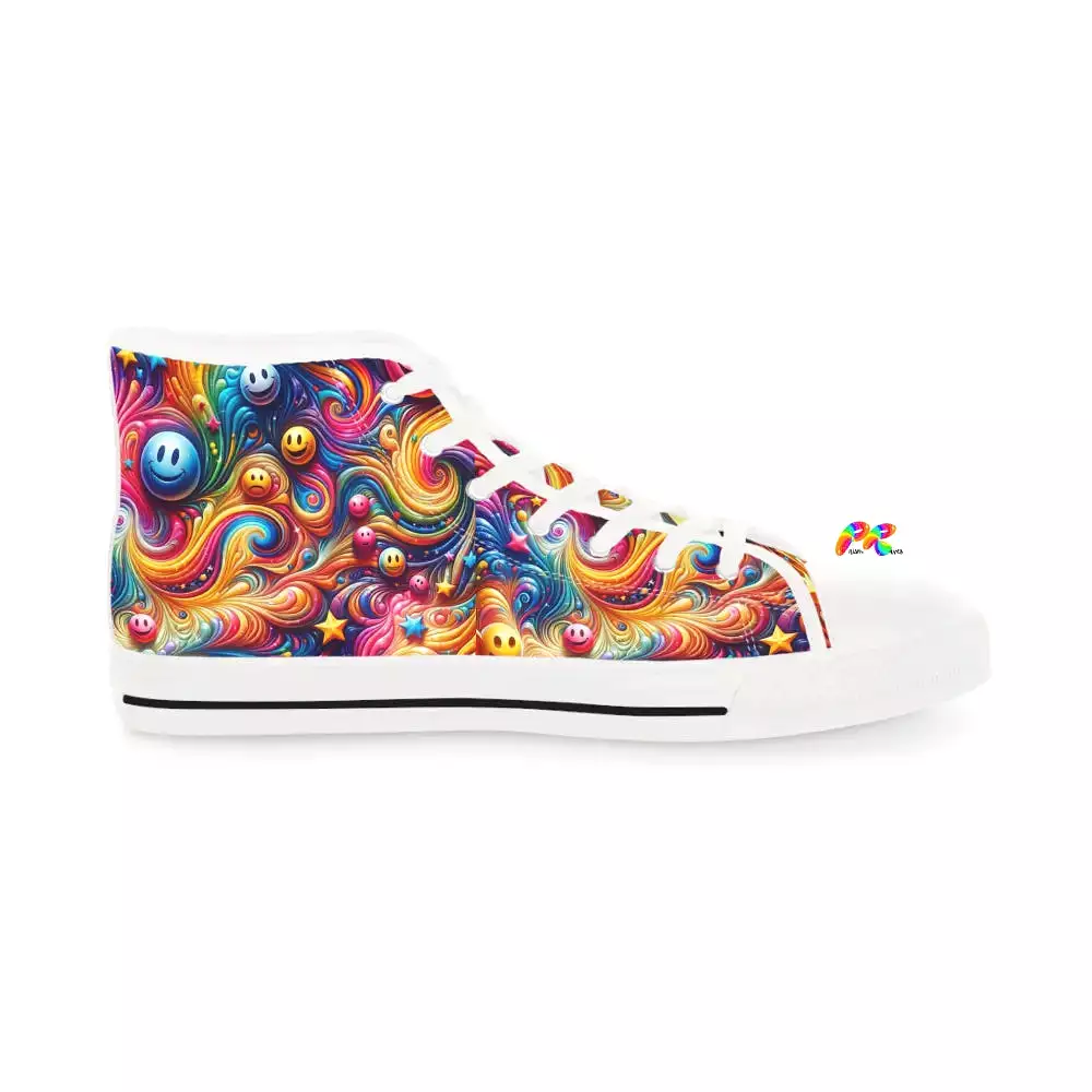 Joyful Whirls Men's High Top Rave Sneakers