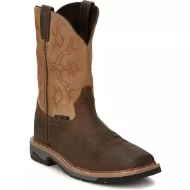 Justin Men's Bolt 11 Comp Toe WP Western Work Boot -Brown- SE4103