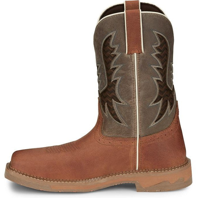 Justin Men's Bolt 11 Nano Comp Toe Western Work Boot -Brown- SE4111