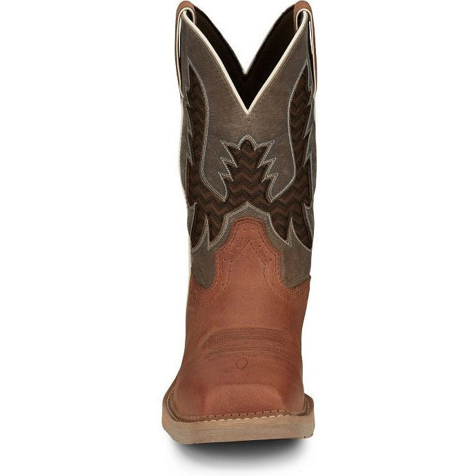 Justin Men's Bolt 11 Square Toe Western Work Boot -Brown- SE4110