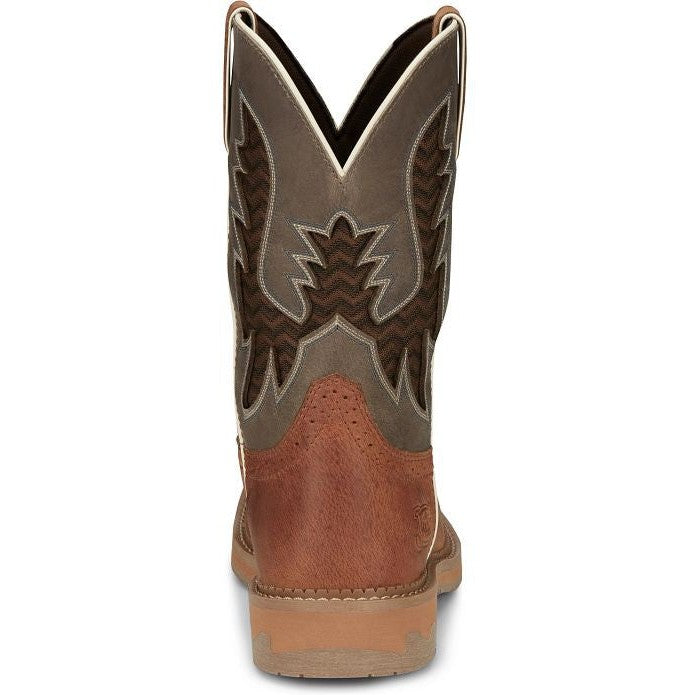 Justin Men's Bolt 11 Square Toe Western Work Boot -Brown- SE4110