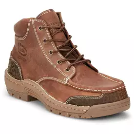 Justin Men's Corbett 5 Moc Toe WP Western Work Boot -Brown- SE252