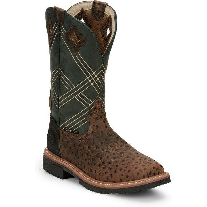 Justin Men's Dalhart 12 Nano Comp Toe Western Work Boot -Brown- SE4217