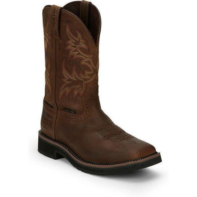 Justin Men's Driller 11 Steel Toe Western Work Boot -Brown- SE4690