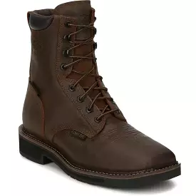 Justin Men's Driller 8 CT Waterproof Western Work Boot -Brown- SE462