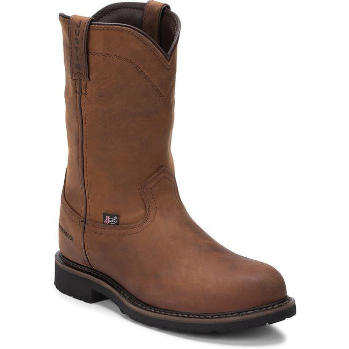 Justin Men's Drywall 10 Steel Toe WP Western Work Boot -Brown- SE4961