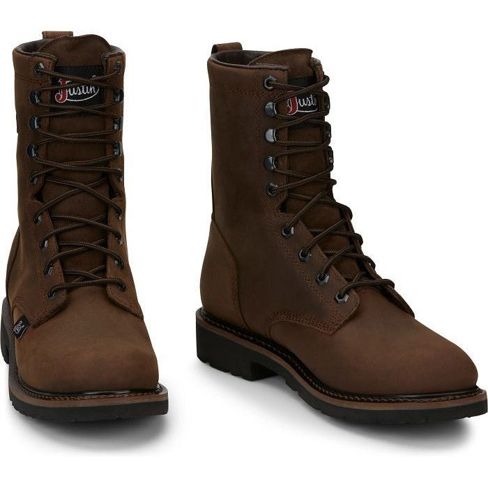 Justin Men's Drywall 8 Waterproof Western Work Boot -Brown- SE960