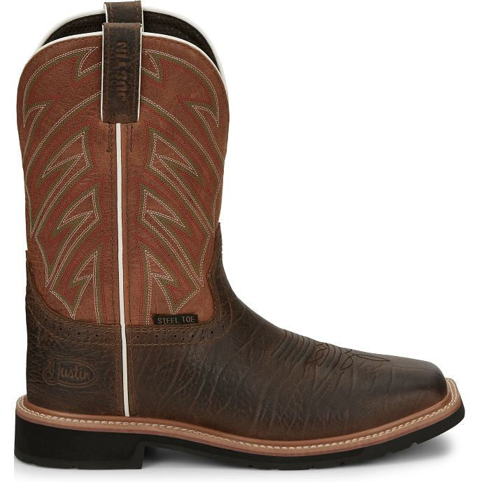 Justin Men's Electrician 11 ST Western Work Boot -Brown- SE4561